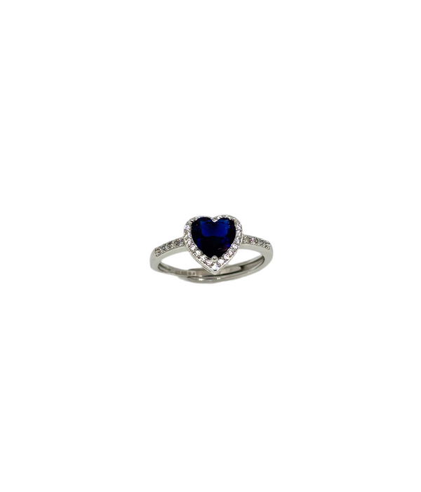 Anello cuore blu